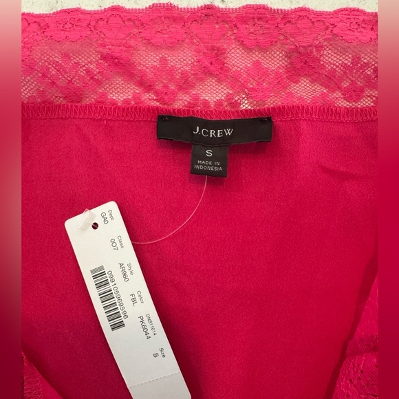 J Crew Camisole with lace trim Sz S Fuchsia Blossom NWT - Picture 3 of 11